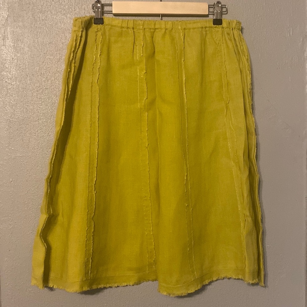 Lime green mid length skirt size medium